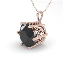 2 CTW Black Certified Diamond Solitaire Necklace 18K Rose Gold - REF-65A5X - 35876