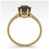 Image 4 : 1.0 CTW Black Diamond Solitaire Engagement Ring 18K Yellow Gold - REF-53X6T - 35902