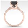 Image 4 : 2.0 CTW Black Diamond Engagement Designer Ring 18K Rose Gold - REF-74X2T - 32447