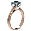 Image 4 : 2 CTW Certified Intense Blue SI Diamond Solitaire Engagement Ring 10K Rose Gold - REF-344Y5K - 33036