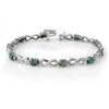 Image 1 : 5.85 CTW Emerald & Diamond Bracelet 14K White Gold - REF-98N2Y - 14347