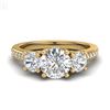 Image 2 : 1.67 CTW VS/SI Diamond Solitaire Art Deco 3 Stone Ring 18K Yellow Gold - REF-281N8Y - 37030