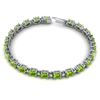 Image 2 : 26.3 CTW Peridot & VS/SI Certified Diamond Eternity Bracelet 10K White Gold - REF-174H4A - 29457