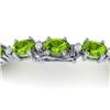 Image 4 : 26.3 CTW Peridot & VS/SI Certified Diamond Eternity Bracelet 10K White Gold - REF-174H4A - 29457