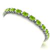 Image 5 : 26.3 CTW Peridot & VS/SI Certified Diamond Eternity Bracelet 10K White Gold - REF-174H4A - 29457