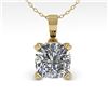 Image 1 : 0.50 CTW VS/SI Cushion Diamond Designer Necklace 18K Yellow Gold - REF-97A8X - 32350