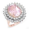 Image 1 : 12.08 CTW Kunzite & Diamond Ring 14K Rose Gold - REF-264M2H - 14334