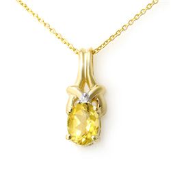 0.67 CTW Citrine & Diamond Pendant 10K Yellow Gold - REF-8F6N - 12767