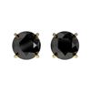 Image 1 : 1.05 CTW Fancy Black VS Diamond Solitaire Stud Earrings 10K Yellow Gold - REF-25W9F - 36586