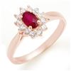 Image 1 : 0.51 CTW Ruby & Diamond Ring 18K Rose Gold - REF-27A3X - 12619