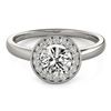 Image 1 : 0.9 CTW Certified VS/SI Diamond Solitaire Halo Ring 18K White Gold - REF-187X5T - 26314