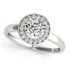 Image 2 : 0.9 CTW Certified VS/SI Diamond Solitaire Halo Ring 18K White Gold - REF-187X5T - 26314