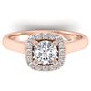 Image 1 : 1.01 CTW Certified VS/SI Diamond Solitaire Halo Ring 14K Rose Gold - REF-182M9H - 30418