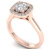 Image 2 : 1.01 CTW Certified VS/SI Diamond Solitaire Halo Ring 14K Rose Gold - REF-182M9H - 30418