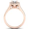 Image 4 : 1.01 CTW Certified VS/SI Diamond Solitaire Halo Ring 14K Rose Gold - REF-182M9H - 30418