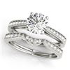 Image 1 : 1.19 CTW Certified VS/SI Diamond Solitaire 2Pc Wedding Set 14K White Gold - REF-209X3T - 31727