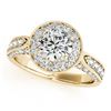 Image 2 : 2 CTW Certified VS/SI Diamond Solitaire Halo Ring 18K Yellow Gold - REF-435W3F - 27044