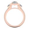 Image 4 : 2.5 CTW Princess VS/SI Diamond Micro Pave 3 Stone Ring 18K Rose Gold - REF-527F3N - 37197