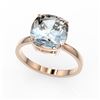 Image 2 : 6 CTW Sky Blue Topaz Designer Inspired Solitaire Engagement Ring 14K Rose Gold - REF-31H6A - 22205