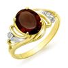 Image 1 : 2.03 CTW Garnet & Diamond Ring 10K Yellow Gold - REF-16K4W - 12660