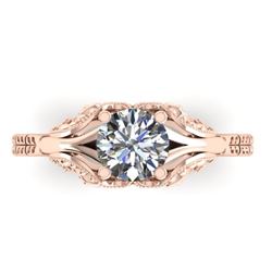 1 CTW Solitaire Certified VS/SI Diamond Ring 14K Rose Gold - REF-289A6X - 38539