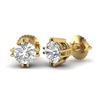 Image 2 : 1.07 CTW VS/SI Diamond Solitaire Art Deco Stud Earrings 18K Yellow Gold - REF-200X2T - 36913