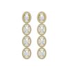 Image 1 : 4.05 CTW Opal & Diamond Halo Earrings 10K Yellow Gold - REF-112A8X - 40519