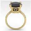 Image 4 : 9.0 CTW Oval Black Diamond Engagement Designer Ring 14K Yellow Gold - REF-202A5X - 38483
