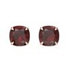 Image 1 : 3 CTW Cushion Cut Garnet Designer Solitaire Stud Earrings 14K Rose Gold - REF-17W3F - 21742