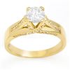1.18 CTW Certified VS/SI Diamond Ring 14K Yellow Gold - REF-263K4W - 11379
