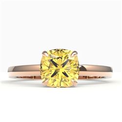 1.50 CTW Cushion Cut Citrine Designer Engagement Ring 14K Rose Gold - REF-20X8T - 22137