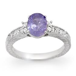 1.82 CTW Tanzanite & Diamond Ring 14K White Gold - REF-62N2Y - 14251