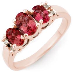 0.92 CTW Pink Tourmaline & Diamond Ring 14K Rose Gold - REF-33T5M - 10923