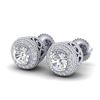 1.55 CTW VS/SI Diamond Solitaire Art Deco Stud Earrings 18K White Gold - REF-259K3W - 36962