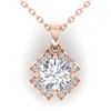 0.95 CTW Certified VS/SI Diamond Art Deco Stud Necklace 14K Rose Gold - REF-114X5T - 30280