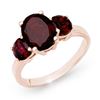Image 1 : 3.05 CTW Garnet Ring 10K Rose Gold - REF-22W2F - 13554