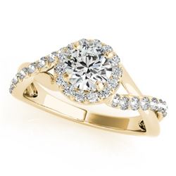 0.75 CTW Certified VS/SI Diamond Solitaire Halo Ring 18K Yellow Gold - REF-100M9H - 26663