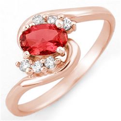 0.50 CTW Pink Tourmaline & Diamond Ring 14K Rose Gold - REF-24W8F - 10080