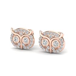 0.35 CTW Micro Pave VS/SI Diamond Earrings 14K Rose Gold - REF-32H8A - 20089