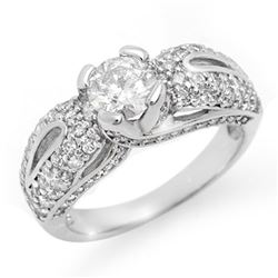 1.90 CTW Certified VS/SI Diamond Ring 14K White Gold - REF-248W2F - 11613