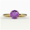 Image 1 : 2 CTW Amethyst Designer Inspired Solitaire Engagement Ring 18K Yellow Gold - REF-33X6T - 22210