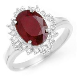 2.55 CTW Ruby & Diamond Ring 18K White Gold - REF-79T3M - 13121