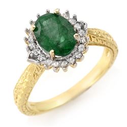 2.75 CTW Emerald & Diamond Ring 10K Yellow Gold - REF-49H3A - 12411