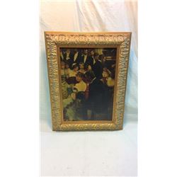 Antiqued Oil On Board In Gold Leaf Frame