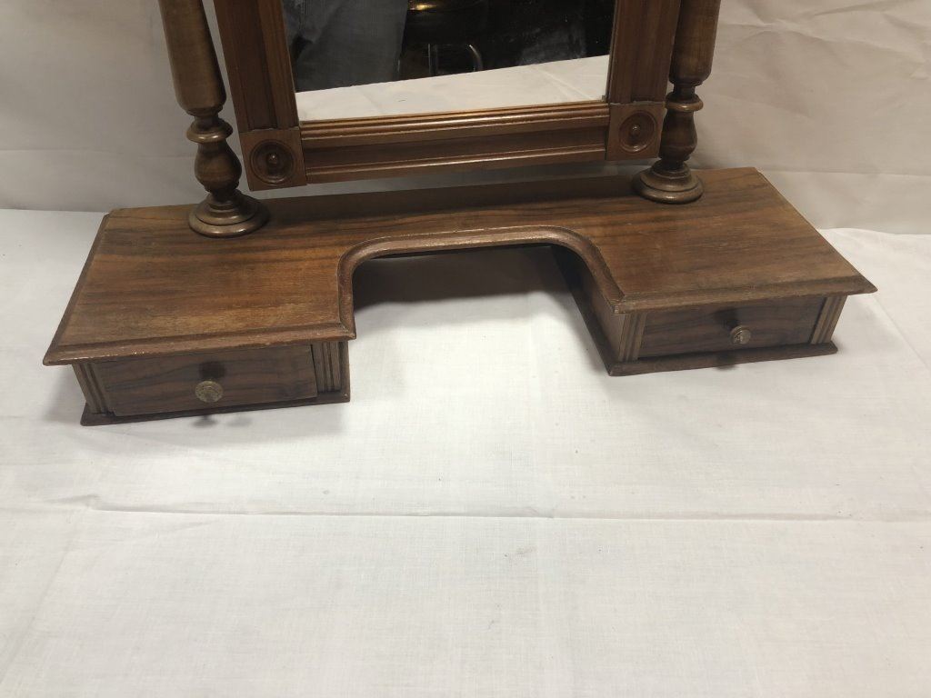 Antique Dresser Top Mirror W Drawer