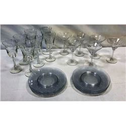 Rosepoint Crystal Plates & Goblets