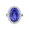 Image 1 : 18KT White Gold 9.70ct Tanzanite and Diamond Ring