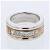 Image 1 : 14KT Two Tone Gold 1.08ctw Diamond Wedding Band