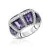 Image 1 : 18KT White Gold 9.20ctw Amethyst and Diamond Ring