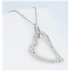 Image 3 : 14KT White Gold 0.23ctw Diamond Pendant with Chain